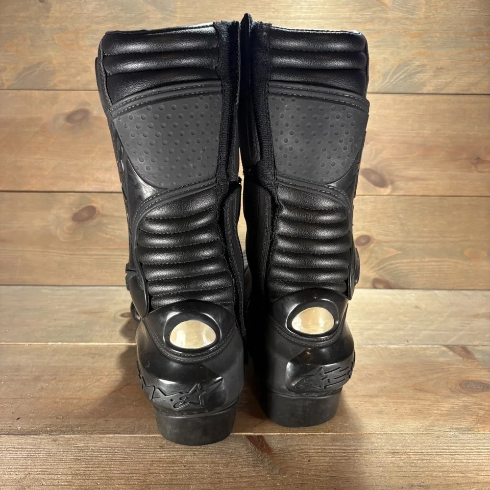 Alpinestars SMX-S Mens size 44 shoes black leather motorcycle racing riding boot